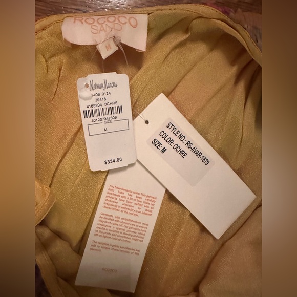 Rococo Sand Avar Yellow Floral One-Shoulder Ruffle Dress NWT - Picture 14 of 14